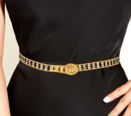 Gold Alternative Belt Two Smooth Lines