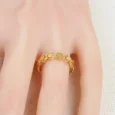 Gold Alternative Ring Hexagonal Design