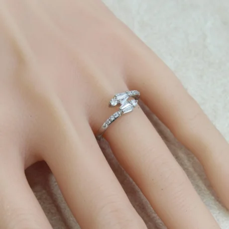 Gold Alternative Ring Silver Zircon Ring