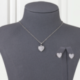 Gold Alternative Set, Zircon Heart, Silver