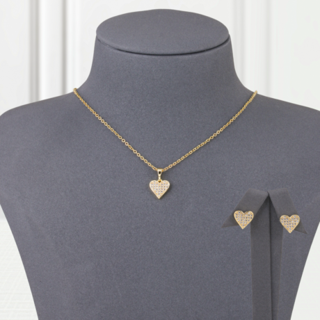 Gold Alternative Set with Zircon Heart