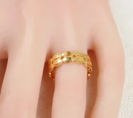 Gold Alternative Wedding Ring Connected Circuit Design