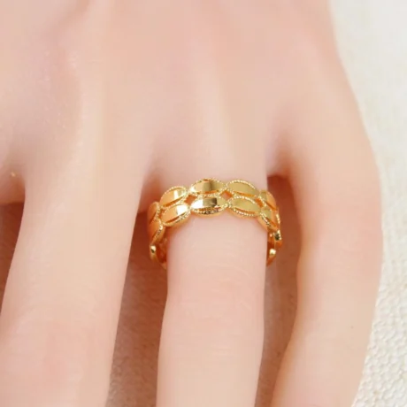 Gold Alternative Wedding Ring Connected Circuit Design