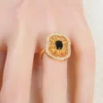 Gold alternative ring with black stone