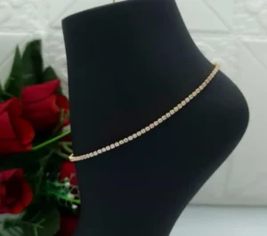 Gold-plated Anklet With Sparkling Stones