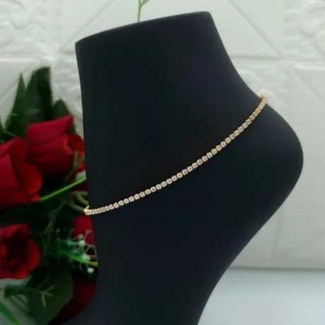 Gold-plated Anklet With Sparkling Stones