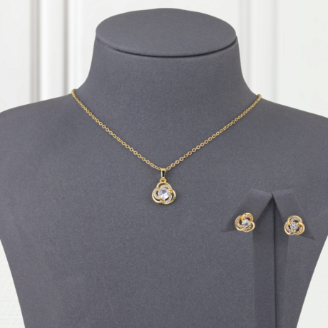 Round Zircon Gold Alternative Set