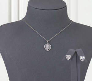 Silver Heart Ray Gold Alternative Set
