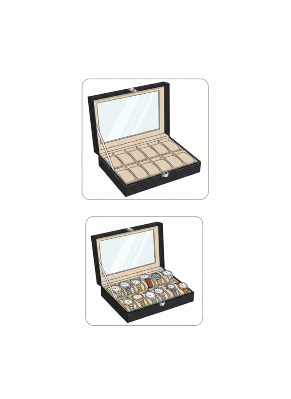 Elegant 12-Slot Watch Collection & Display Box - Image 3