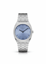 Gucci 25H Series Inspired Slim Watch – Ice Blue Textured Dial & Steel Bracelet