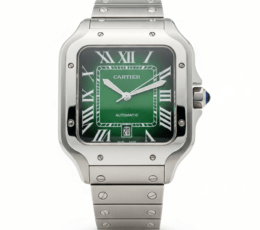 Cartier Santos – Classic Roman Dial Steel Watch