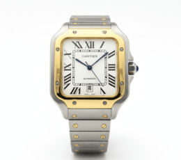 Cartier Santos – Classic Roman Dial Steel Watch
