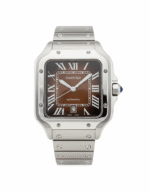 Cartier Santos – Classic Roman Dial Steel Watch