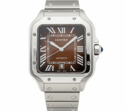 Cartier Santos – Classic Roman Dial Steel Watch