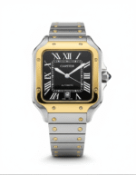 Cartier Santos – Classic Roman Dial Steel Watch