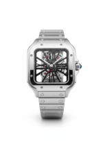 Cartier Santos Skeleton – Transparent Mechanical Dial with Brushed Steel Bracelet