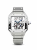 Cartier Santos Skeleton – Transparent Mechanical Dial with Brushed Steel Bracelet