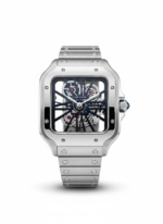Cartier Santos Skeleton – Transparent Mechanical Dial with Brushed Steel Bracelet