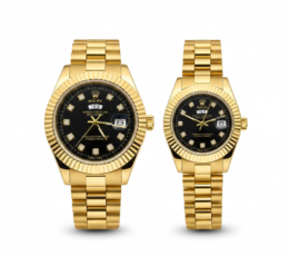 Rolex Day-Date Style Couple Watch Set – Battery Operated Edition