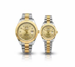 Rolex Day-Date Style Couple Watch Set – Battery Operated Edition
