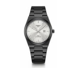 Tissot PRX Matte Black – Integrated Design with Silver Textured Dial