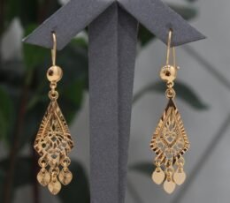 Shankar Gold Alternative Earrings Charm Engravings