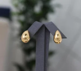 Golden teardrop hoop