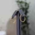 Smooth gold twisted earring