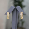 Zircon three-line earring