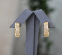 Zircon three-line earring