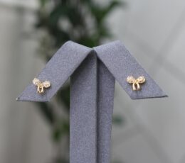 Gold Substitute Bow Earrings