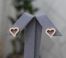 Crystal Heart Gold Alternative Earring