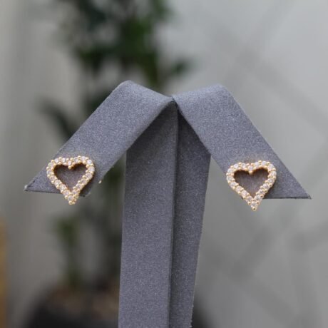 Crystal Heart Gold Alternative Earring