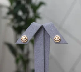 Double Heart Gold Alternative Earring
