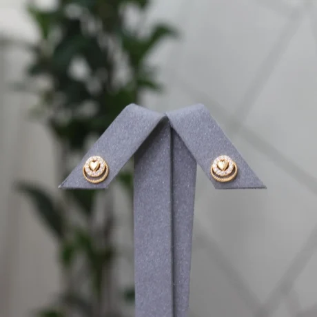 Double Heart Gold Alternative Earring