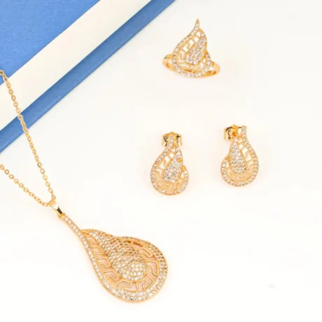 Globally Designed Gold Zircon Set