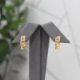 Gold Alternative Chain Shaving Earrings