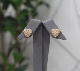 Gold Alternative Earring Gold Zircon Heart