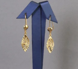 Gold Alternative Earrings With A Leaf Design