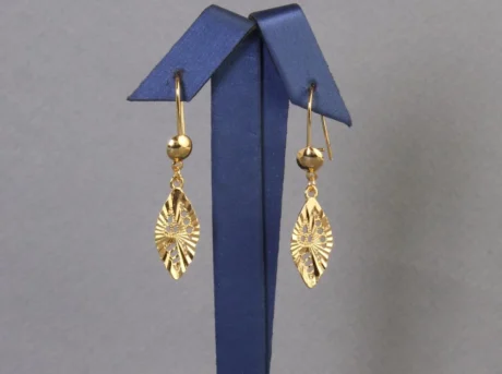 Gold Alternative Earrings With A Leaf Design