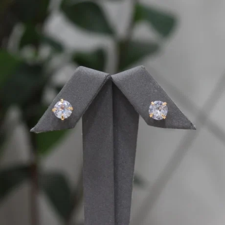 Gold Alternative Earrings With Zircon Glitter