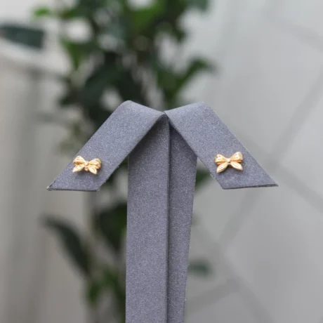 Gold Alternative Elegant Bow Earrings