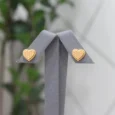Gold Alternative Heart Cell Earrings