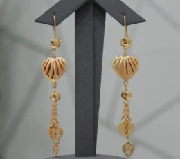 Gold Alternative Heart Ray Shanker Earrings