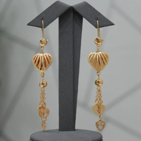 Gold Alternative Heart Ray Shanker Earrings