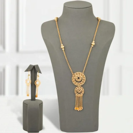 Gold Alternative Necklace With Dangling Circles