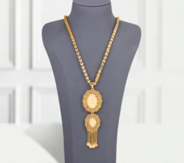 Gold Alternative Necklace With Hanging Flowers