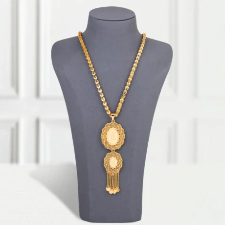 Gold Alternative Necklace With Hanging Flowers