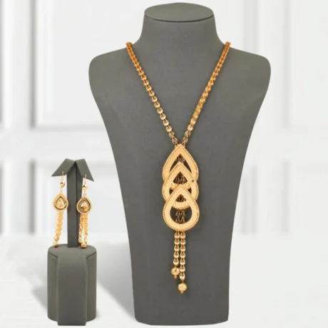 Gold Alternative Necklace with Cascading Circles