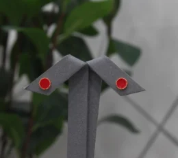 Gold Alternative Red Circular Hoop Earrings